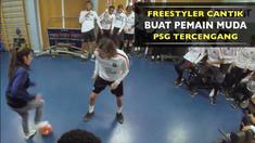 Lisa Zimouche, freestyler cantik asal Prancis ini berhasil membuat pemain muda PSG tercengang