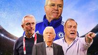Ilustrasi - Guus Hiddink, Dick Advocaat, Bert van Marwijk, Leo Beenhakker (Bola.com/Adreanus Titus)
