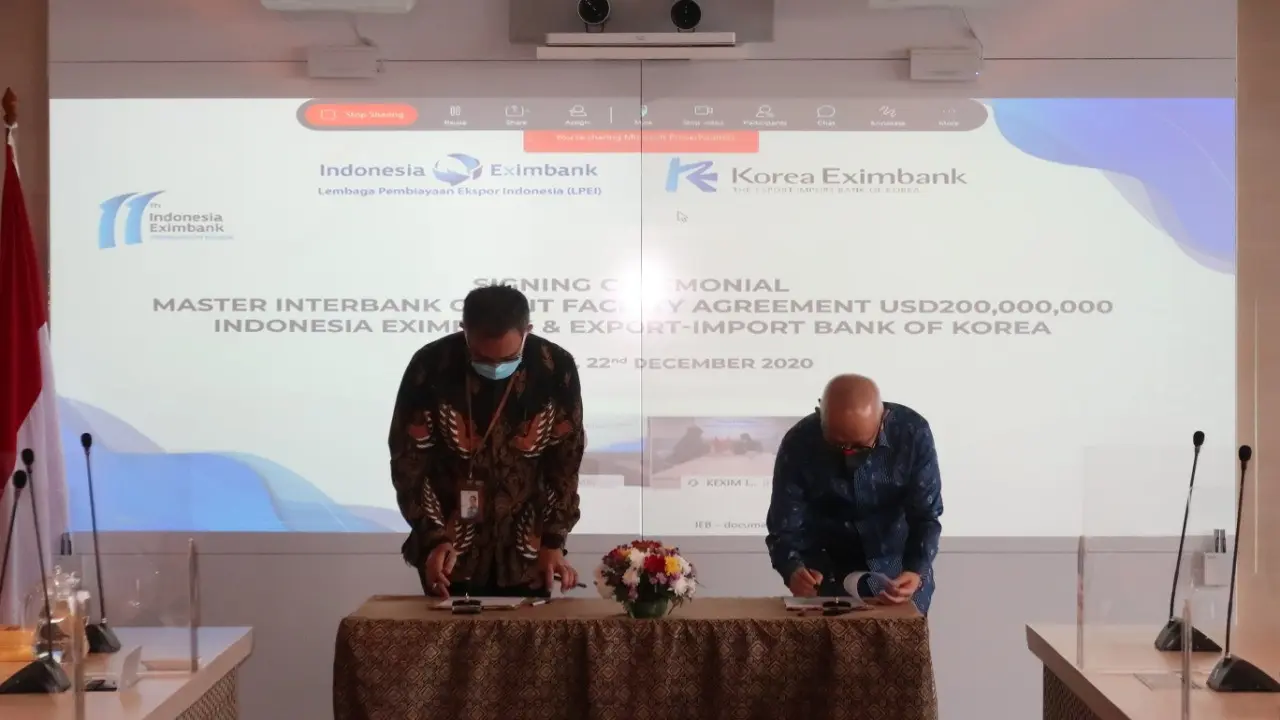 Penandatanganan fasilitas kredit senilai USD200 juta dengan tenor 2 tahun dari The Export-Import Bank of Korea (KEXIM) untuk LPEI