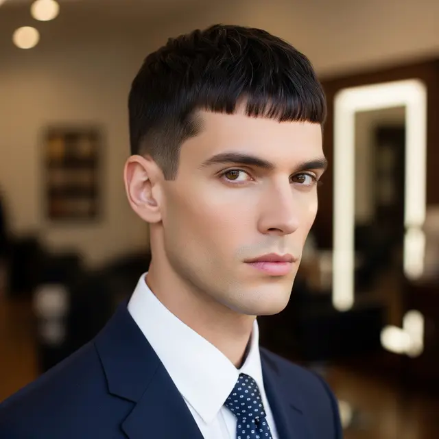 Model Cukur Rambut Pria Muka Panjang yang Bikin Proporsional (Image by Gemini AI)
