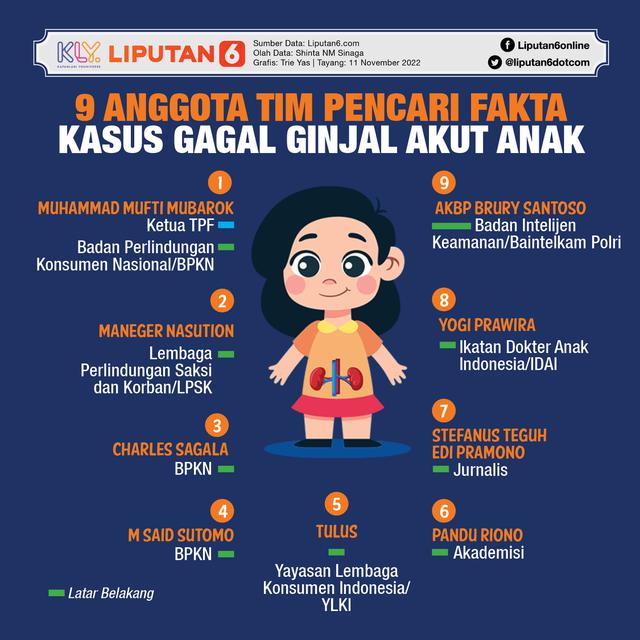 Infografis 9 Anggota Tim Pencari Fakta Kasus Gagal Ginjal Akut Anak