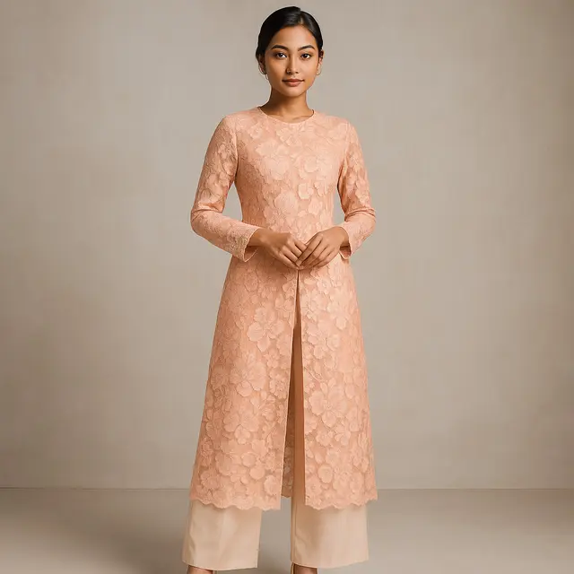 7 Model Tunik Brokat Panjang Belah Depan Cocok untuk Pesta Pernikahan, Tampil Anggun dan Berkelas di Setiap Momen