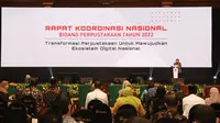 Rapat Koordinasi Nasional Bidang Perpustakaan 2022 telah resmi ditutup oleh Ofy Sofiana, Sekertaris Utama Perpusnas di Ballroom Hotel Bidakara Jakarta pada Rabu kemarin, (30/3/2022). (Liputan6.com/ Ist)