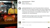 Lampu strobo menyilaukan (Instagram/@polantasindonesia)