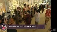 Presiden kelima RI Megawati Soekarnoputri menghadiri pernikahan Kaesang dan Erina. (tangkapan layar youtube Liputan6.com)