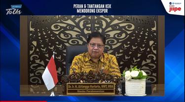 Menteri Koordinator bidang Perekonomian, Airlangga Hartarto dalam Webinar Peran dan Tantangan KEK Mendorong Ekspor, Kamis (16/9/2021).