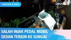 Mobil sedan city car terjun ke dalam sungai di Banyuwangi, lantaran pengemudi salah menginjak pedal saat mengerem. Sebelum terjun ke sungai, mobil matic ini sempat menabrak pengendara motor hingga korban mengalami patah tulang.