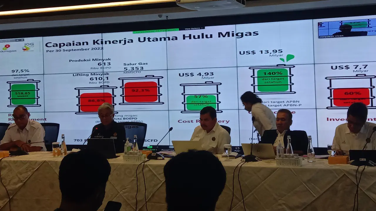Kepala SKK Migas Dwi Soetjipto dalam press Conference Kinerja Sektor Hulu Migas, Senin (17/10/2022).
