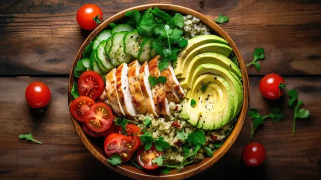 Bahan-Bahan Salad Ayam Quinoa Kaya Protein