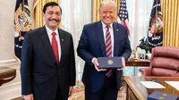 Menko Bidang Kemaritiman dan Investasi, Luhut Binsar Pandjaitan  bertemu Presiden Amerika Serikat Trump di Gedung Putih, Selasa, 17 November 2020 waktu setempat.Foto: Biro Humas Kementerian Koordinator Bidang Kemaritiman dan Investasi