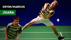 Ganda putra Indonesia, Kevin Sanjaya / Marcus Gideon berhasil mempertahankan gelar Jepang Terbuka usai mengalahkan ganda China.