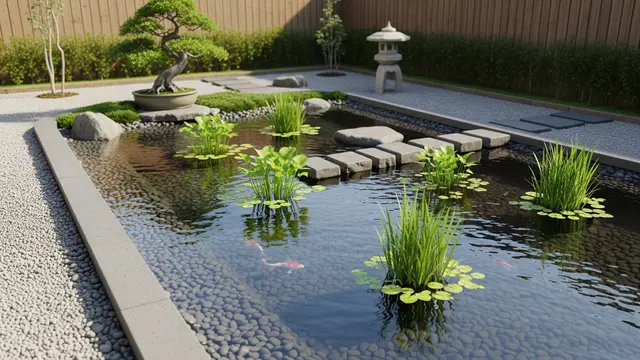 Inspirasi Kolam Ikan Dangkal ala Jepang untuk Halaman Rumah Kecil/Foto: AI Generated