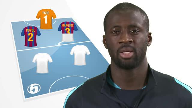 Yaya Toure menyebut Lionel Messi, Rafael Marquez, Samuel Eto'o dan Carles Puyol dari Barcelona dalam 5 pemain penting di tim impiannya.