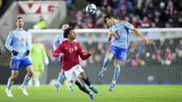 Gol semata wayang Gavi memastikan Spanyol mengatasi Norwegia. (Fredrik Varfjell/NTB Scanpix via AP)