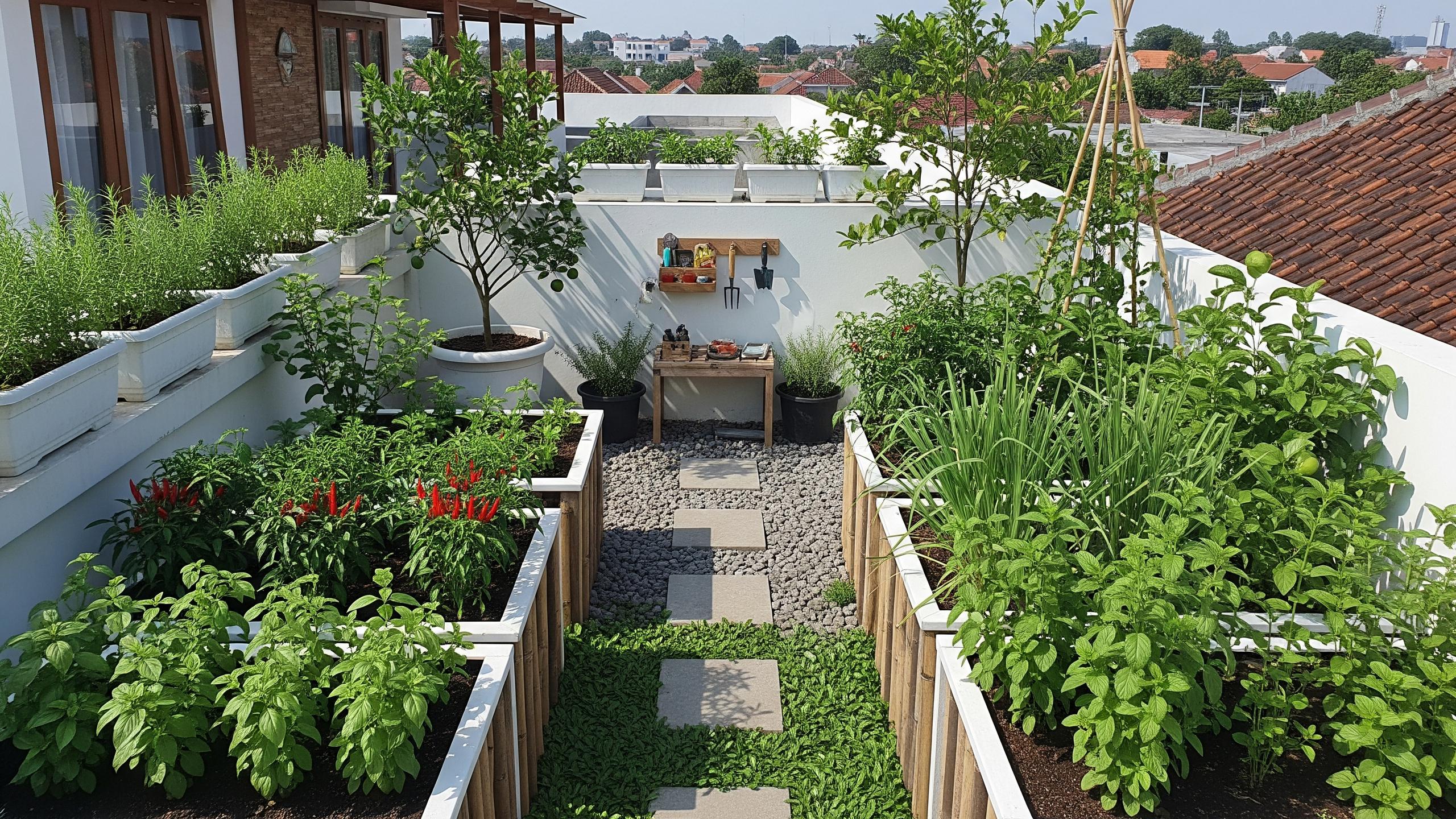 9 Ide Kebun Minimalis di Rooftop, Sulap Atap Jadi Oasis Hijau