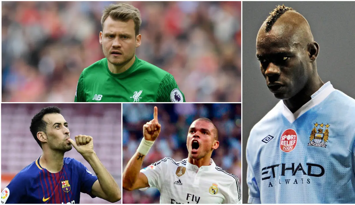 Berikut ini lima pemain yang sering jadi bahan candaan oleh warganet. Diantaranya, Mario Balotelli, Pepe dan Sergio Busquets. (Foto- foto Kolase AFP)