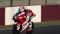 Pembalap Honda Team Asia, Andi Gilang saat mengikuti balapan seri kedua di Moto3 Doha. (Honda Team Asia)