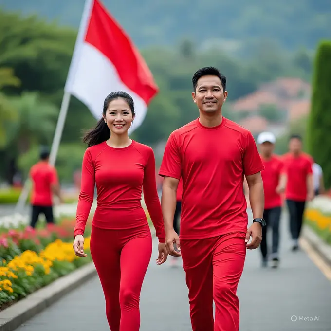 13 Ide Outfit Jalan Sehat HUT RI yang Penuh Semangat Nasionalisme, Tampil Gaya