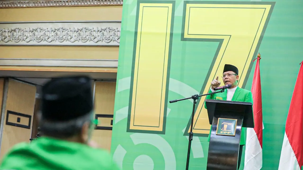 Plt Ketua Umum Partai Persatuan Pembangunan (PPP) Muhamad Mardiono membuka Musyawarah Kerja Wilayah (Mukerwil) I DPW PPP DKI Jakarta, di Jakarta, Minggu (19/11/2023) (Istimewa)