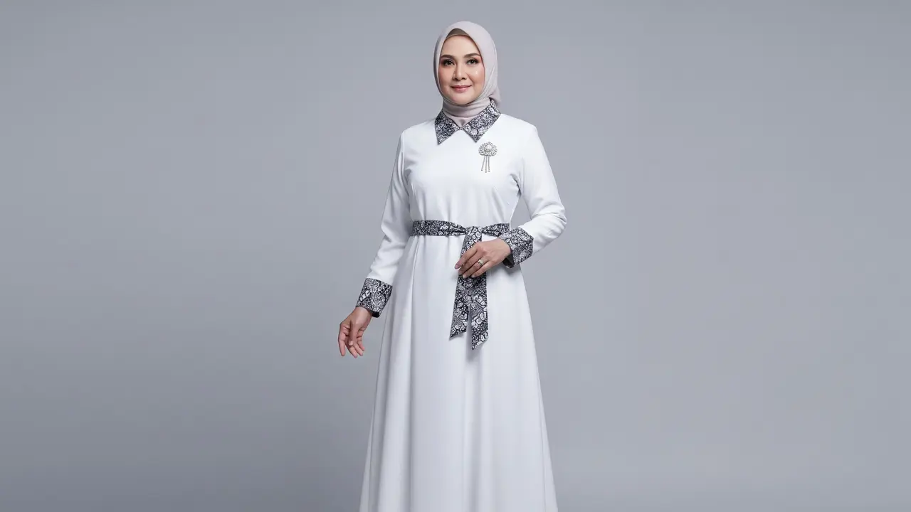 Model Baju Gamis Batik untuk Wanita 50 Tahun ke Atas
