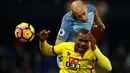 Tampil di depan pendukung sendiri membuat Manchester City menekan sejak menit awal laga. Upaya tersebut pun tak sia-sia usai Pablo Zabaleta memecah kebuntuan The Citizens pada menit ke-33. (Reuters/Phil Noble)