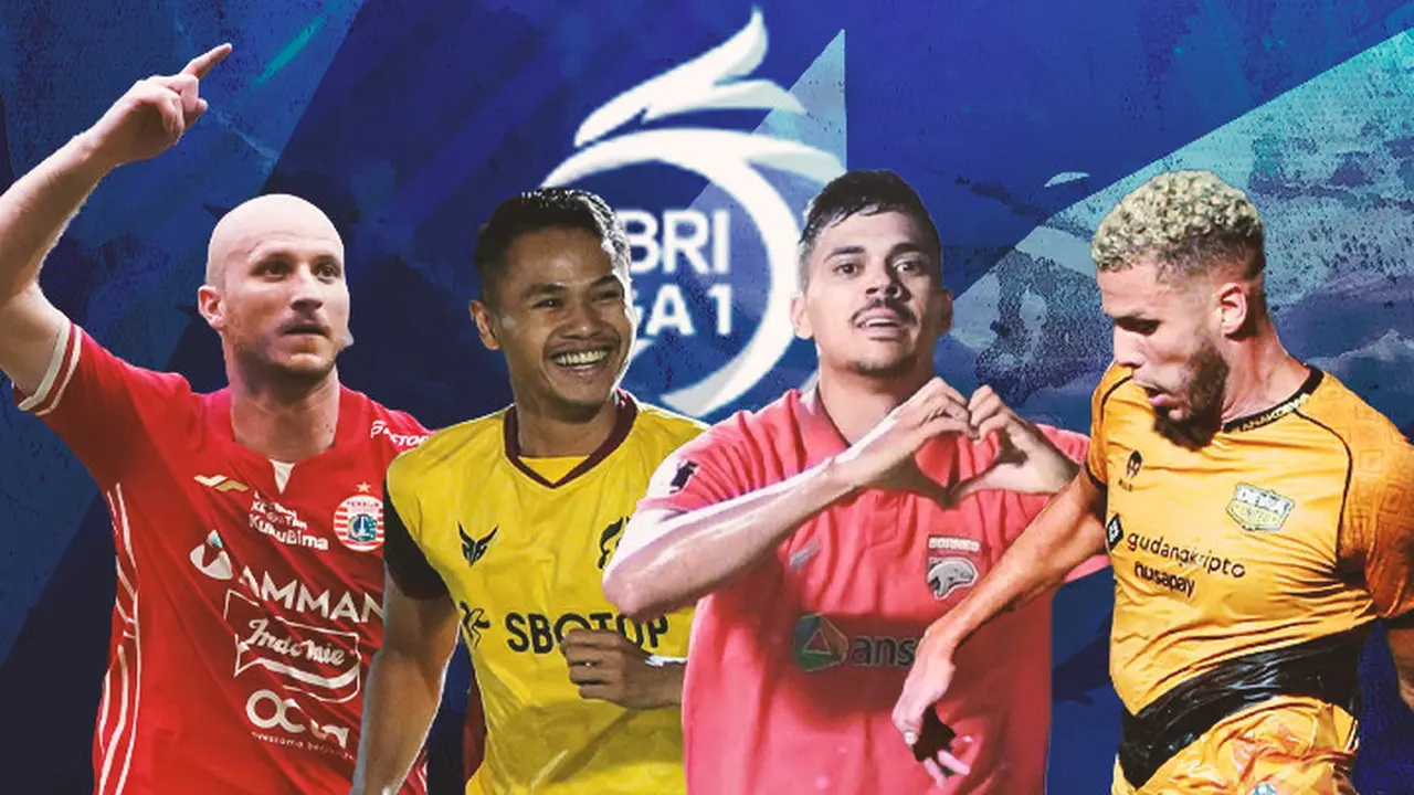 Liga 1 - Matheus Pato, Karim Rossi, Dimas Drajad, Michael Krmencik Background Liga 1