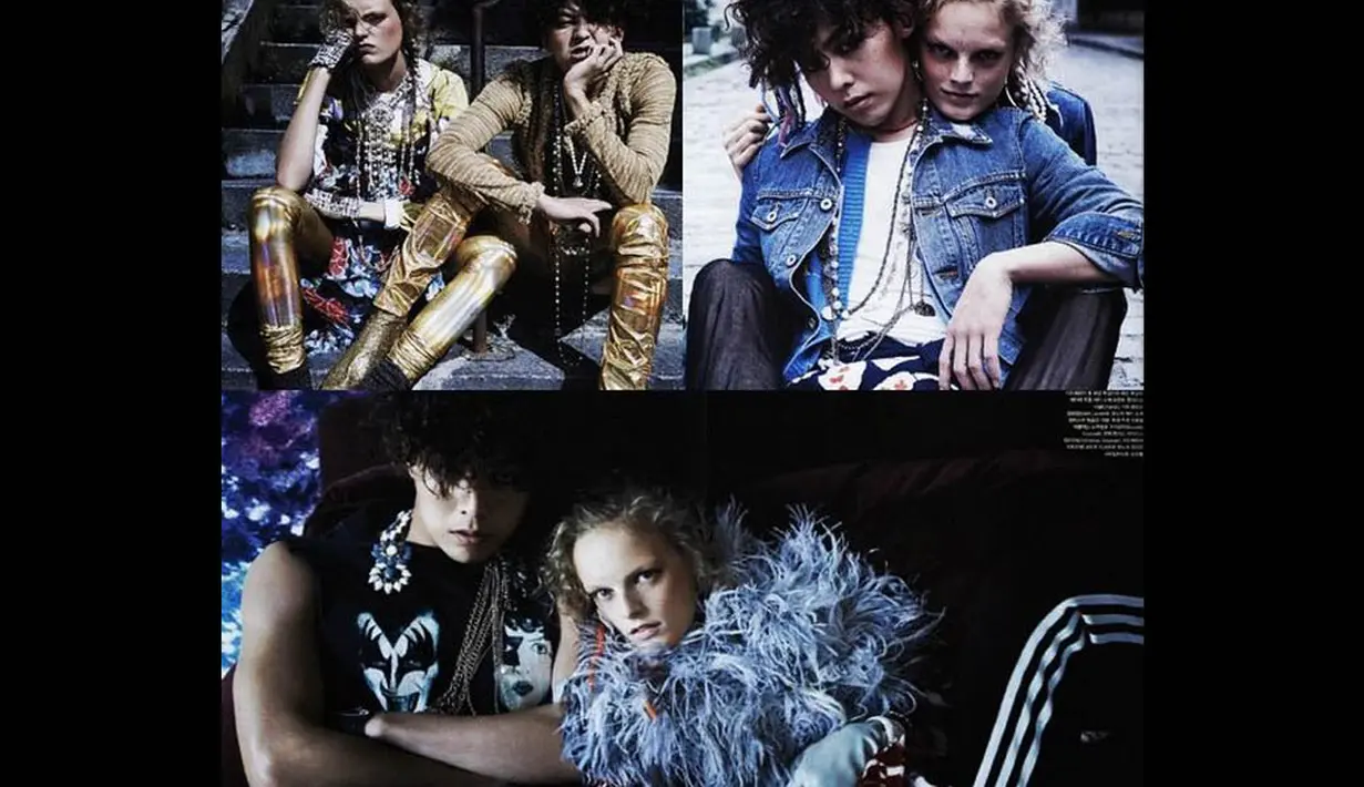 Foto lainnya, G-Dragon berpose bersama model wanita. Lucunya, G-Dragon justru terlihat lebih feminin. (instagram.com/xxxibgdrgn)