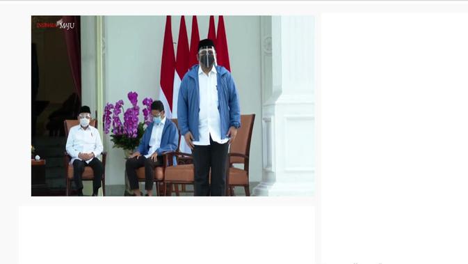 Reshuffle kabinet, Presiden Jokowi dan Wapres Ma'ruf Amin umumkan Yaqut Cholil jadi Menteri Agama. (Youtube Sekretariat Presiden)