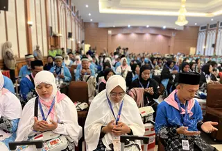 Jemaah Haji RI Terbang ke Arab Saudi (Badan Komunikasi Pemerintah (Bakom) RI)