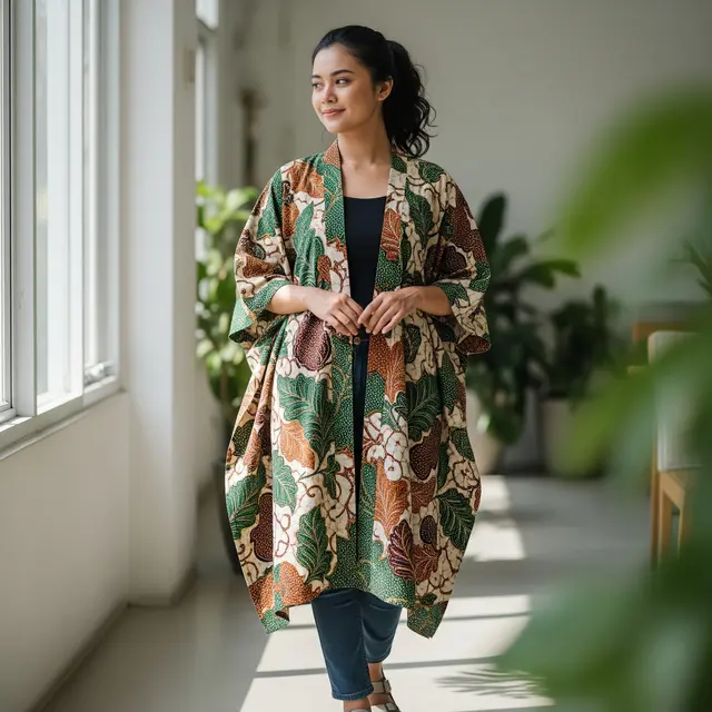 9 Model Atasan Batik Motif Daun Kekinian, Tren Fashion Tampil Stylish