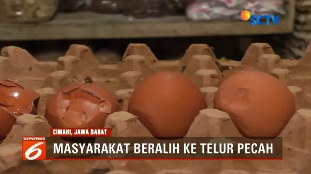 Tingginya harga telur membuat masyarakat beralih membeli telur pecah.