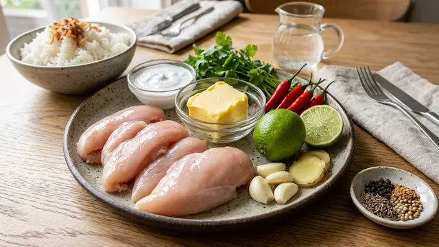 ilustrasi dada ayam fillet mentega