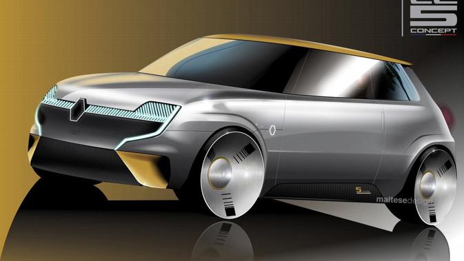Desainer grafis asal Italia, Marco Maltese mencoba mendesain ulang Renault Le 5 (Carscoops)