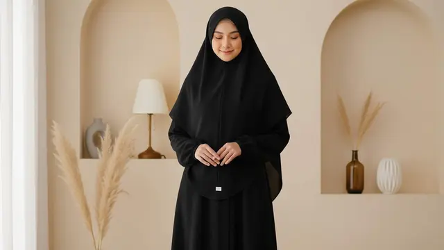 Model Abaya Polos Tanpa Motif Tapi Anggun