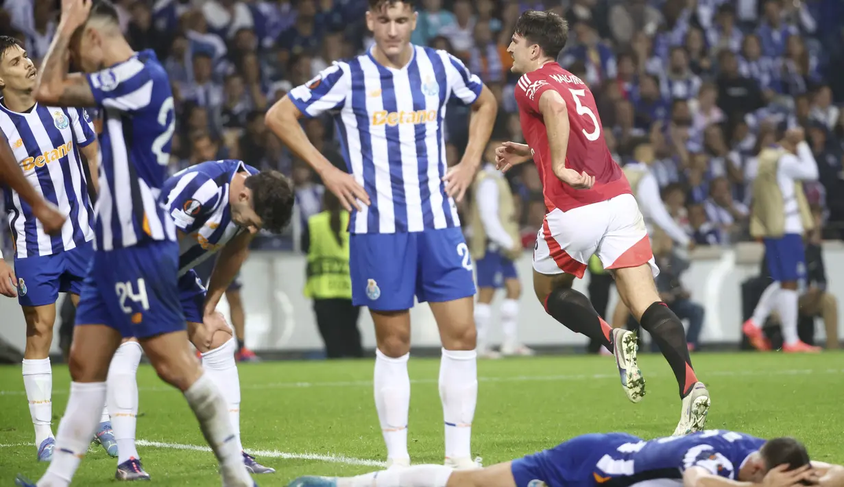 Berkat hasil ini, Porto dan MU sama-sama belum mampu meraih kemenangan di League Phase Liga Europa musim ini. Keduanya pun tercecer di papan tengah klasemen. (AP Photo/Luis Vieira)