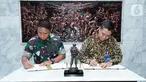 (ki-ka) Gubernur Akademi Militer Brigjen TNI Legowo WR Jatmiko dan Direktur Consumer and Commercial Lending Bank BTN Hirwandi Gafar saat penandatangan perjanjian nota kesepahaman di Akademi Militer, Magelang, Jawa Tengah Selasa (11/01/2022). (Liputan6.com/HO/BTN)