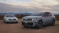 BMW Vision Neue Klasse sedan (kiri) dan Vision Neue Klasse X SUV (kanan) yang diprediksi akan keluar sebagai sedan i3 Neue Klasse dan SUV iX3 generasi kedua. (BMW)