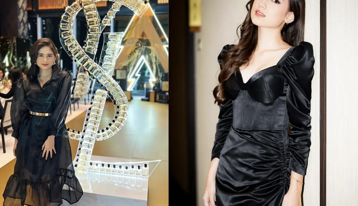 Sama-sama tampil formal dengan gaun hitam, Tissa Biani dan Laura Moane memiliki look yang glamor. Laura lebih memilih potongan rok asimetris, sedangkan Tissa memilih rok A-Line dengan potongan yang lebih dramatis.  [Foto: Instagram/ @lauramoane @tissabiani]