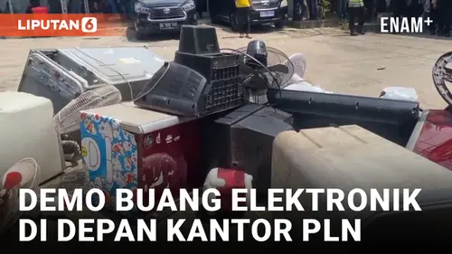 VIDEO: Geram Listrik Sering Padam, Warga Buang Barang Elektronik di Depan Kantor PLN Baturaja