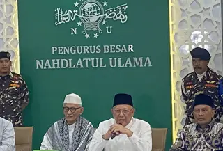 Ketua Umum Pengurus Besar Nahdlatul Ulama (PBNU) KH Abdul Hakim Mahfudz atau Gus Kikin mengaku telah bertemu Presiden Prabowo Subianto bersama jajaran kepengurusan baru PBNU masa khidmah 2026-2031. (Liputan6.com/Devira Prastiwi)