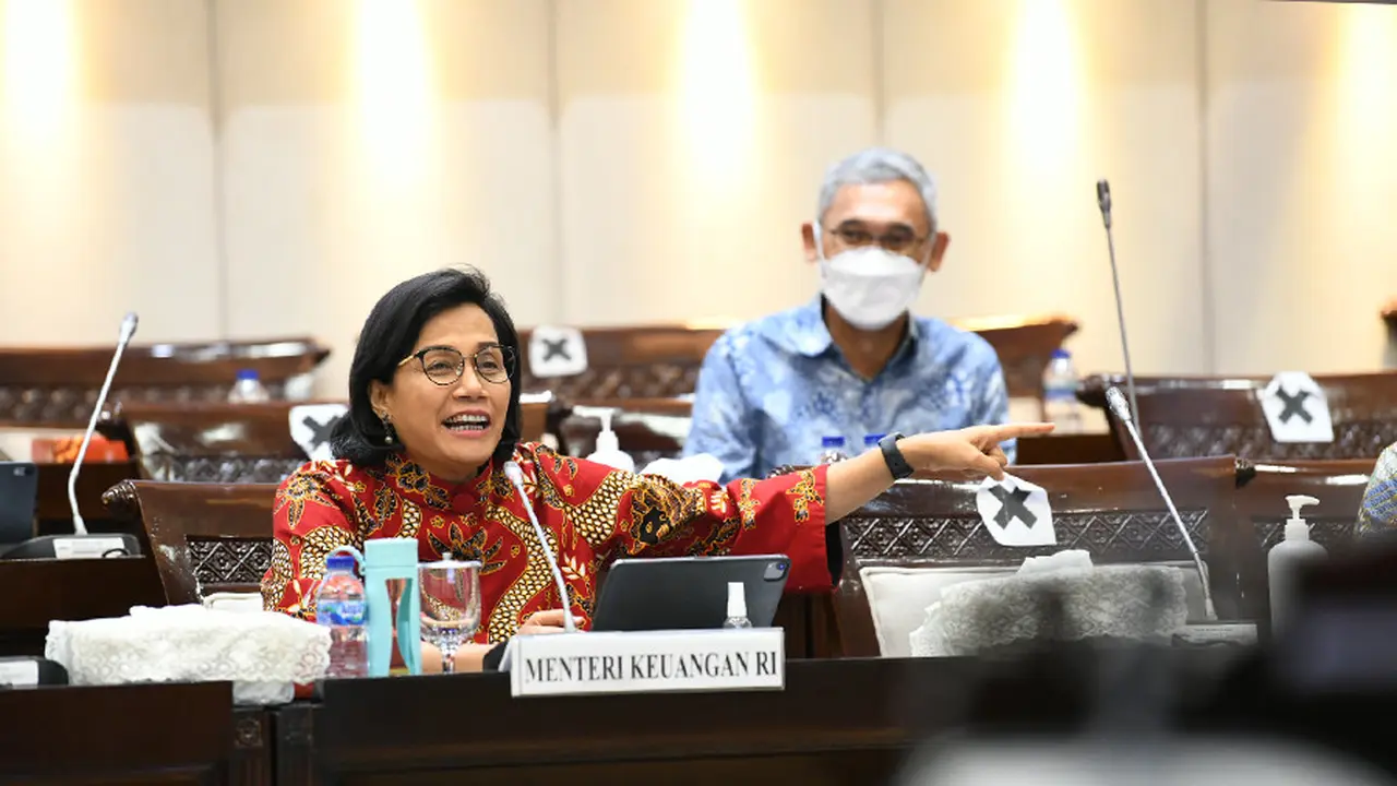 Menteri Keuangan (Menkeu) Sri Mulyani Indrawati dalam rapat kerja bersama DPR di Jakarta, 19 Januari 2022. Dok Kemenkeu