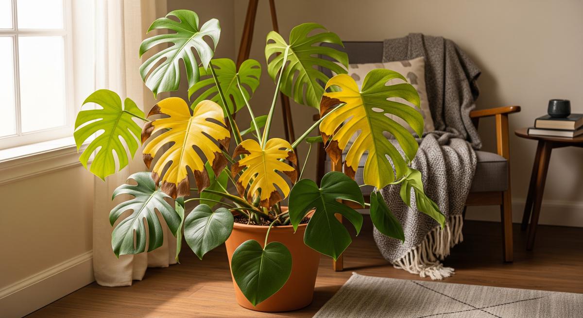 Tanda Monstera Kelebihan Air yang Sering Disalahartikan (AI Generated)