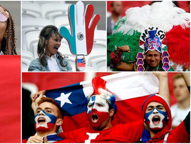 Berikut ini foto-foto beragam gaya unik suporter pada gelaran Piala Konfederasi 2017. (Kolase foto-foto dari EPA dan AP)