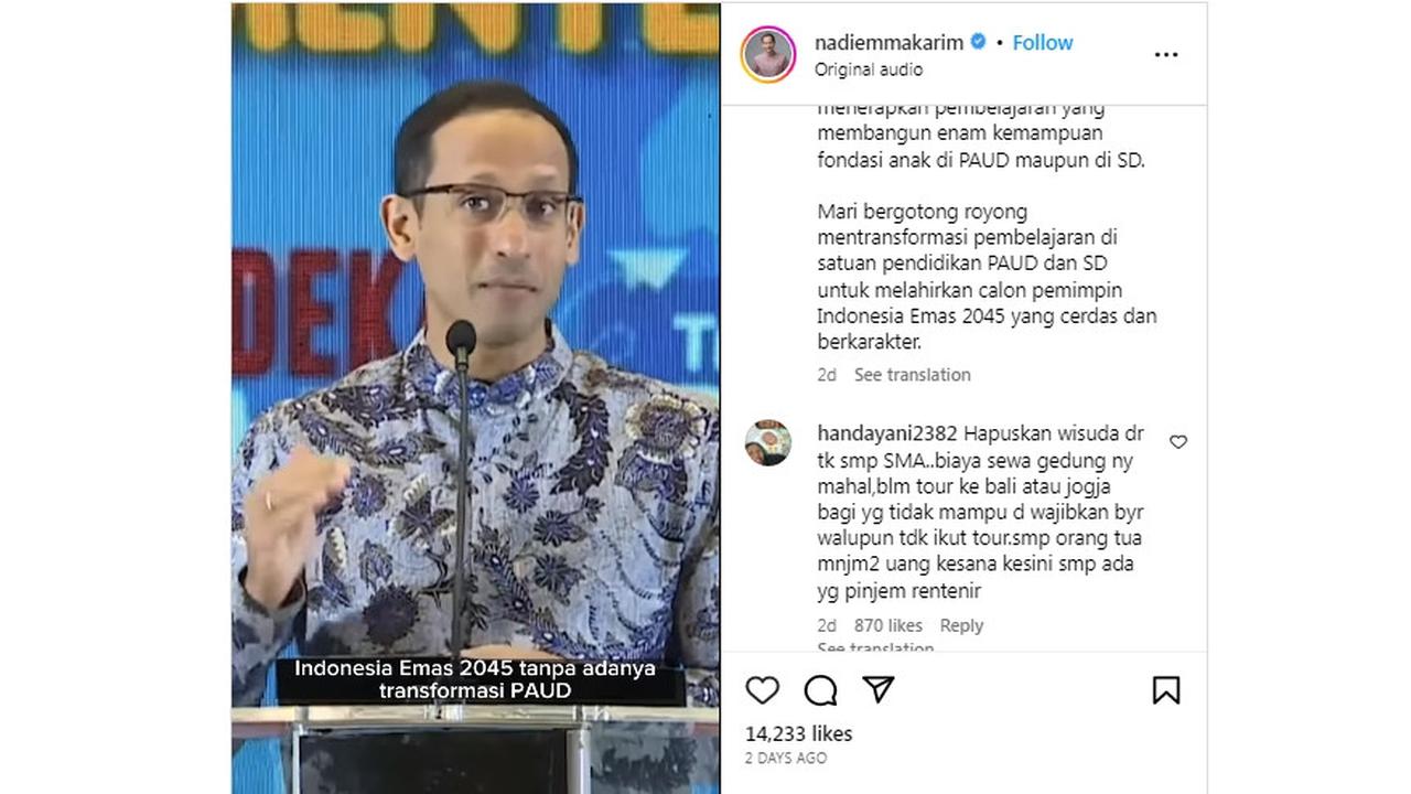Emak-Emak Gigih Layangkan Protes ke Nadiem Makarim untuk Hapus Tradisi Wisuda TK sampai SMA