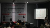 Direktur Eksekutif Lembaga Survei Indonesia (LSI), Djayadi Hanan, Memparkan Hasil Survei Persepsi Publik Terhadap Negara Paling Berpengaruh di Asia, Minggu (12/1/2020). (Foto: Muhammad Radityo Priyasmoro/Liputan6.com)