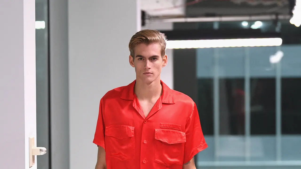 Presley Gerber berjalan di runway fashion show Sies Marjan dalam New York Fashion Week, 9 September 2018.   (Slaven Vlasic / GETTY IMAGES NORTH AMERICA / Getty Images via AFP)