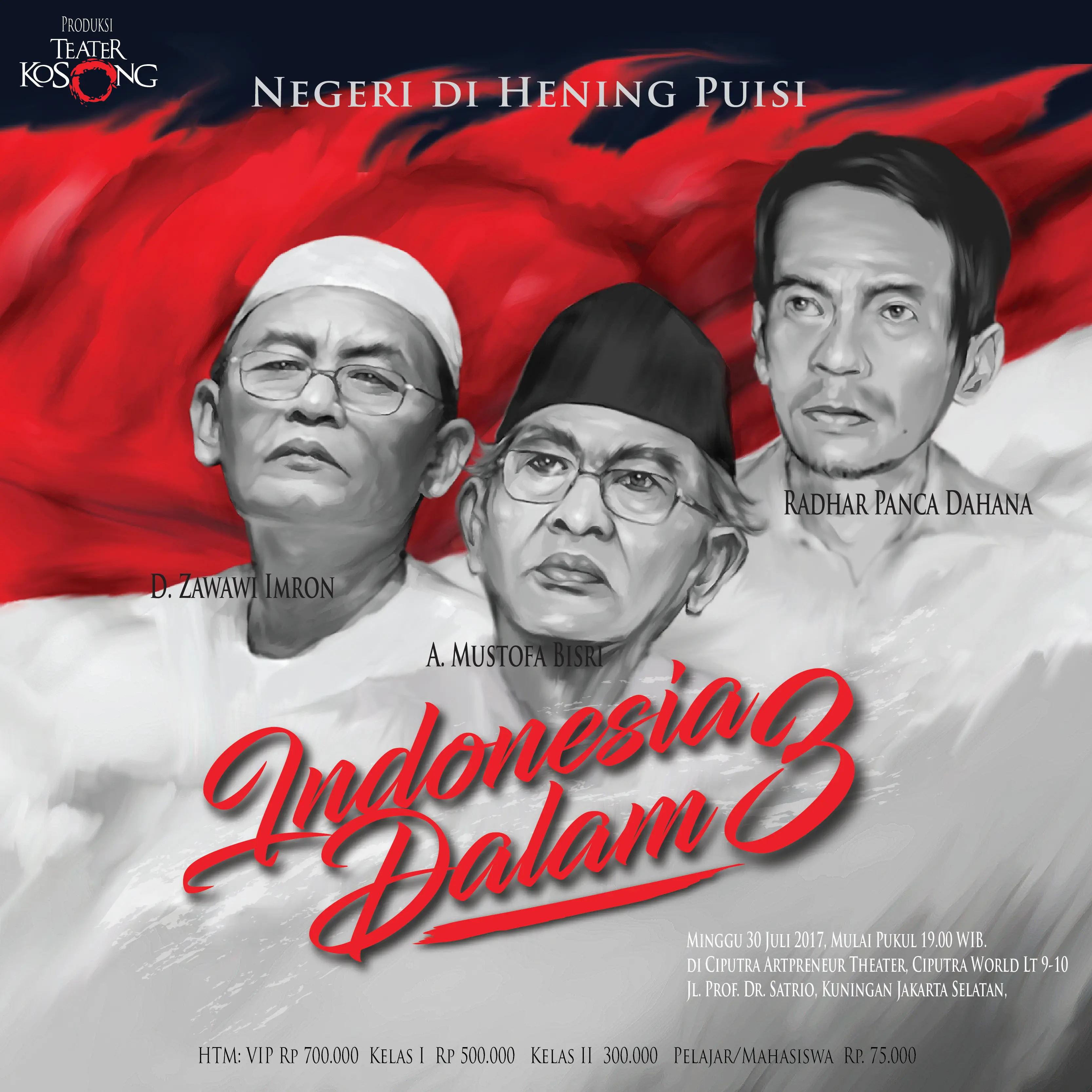 Pentas Indonesia Dalam 3 yang digelar oleh Teater Kosong. (Teater Kosong)