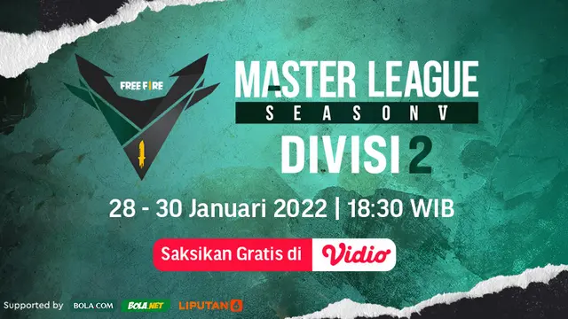 Link Live Streaming Free Fire Master League Season 5 Divisi 2 di Vidio, 28-30 Januari 2022