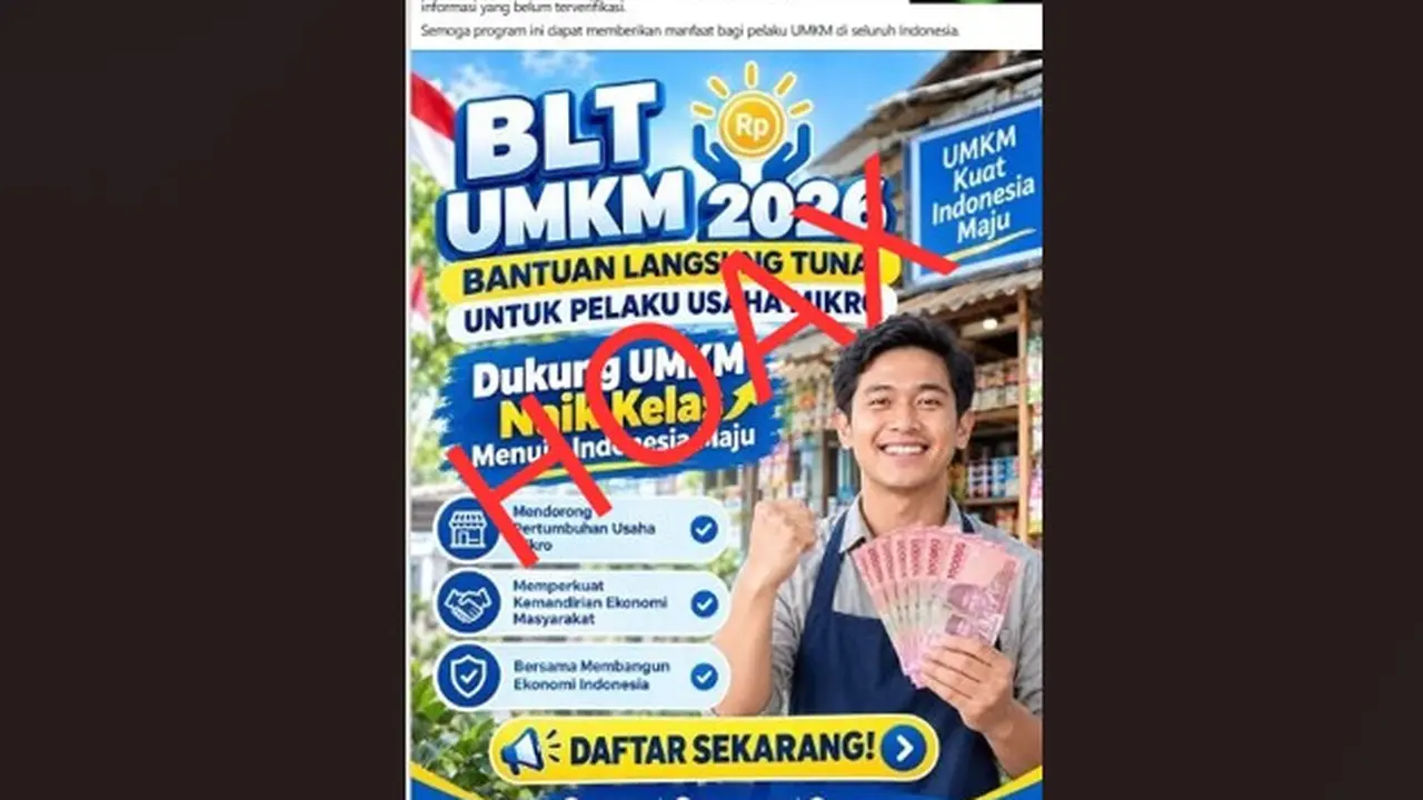 Cek Fakta Liputan6.com menemukan klaim link pendaftaran BLT UMKM 2026