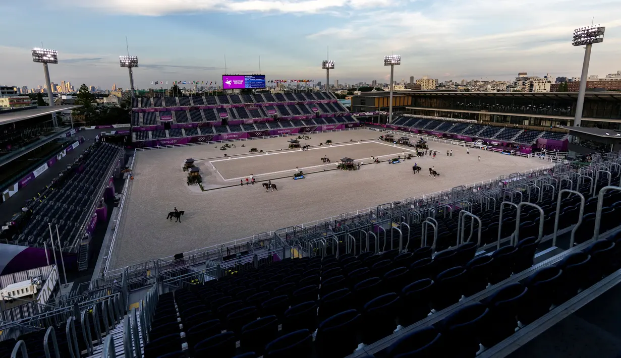 Tokyo Equastrian Park akan menjadi venue olah raga berkuda Olimpiade Tokyo 2020. Venue ini merupakan tempat warisan Olimpiade 1964 dan saat ini berfungsi sebagai pusat utama untuk promosi kompetisi berkuda. (Foto: AFP/Behrouz Mehri)